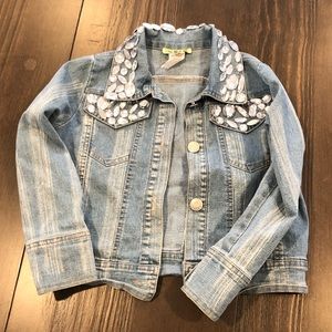 Bedazzled Little Miss Girls Denim Jacket Size 5